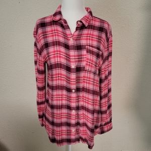 Old Navy Girls Pink Plaid Flannel - XL(14)